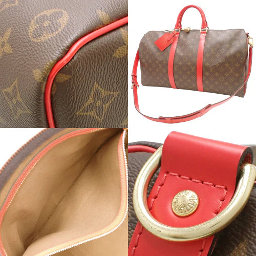 モノグラム キーポル・バンドリエール 50 モノグラムキャンバス ブラウン レッド M44740 2WAY ショルダー 肩掛け トラベル 旅行バッグ