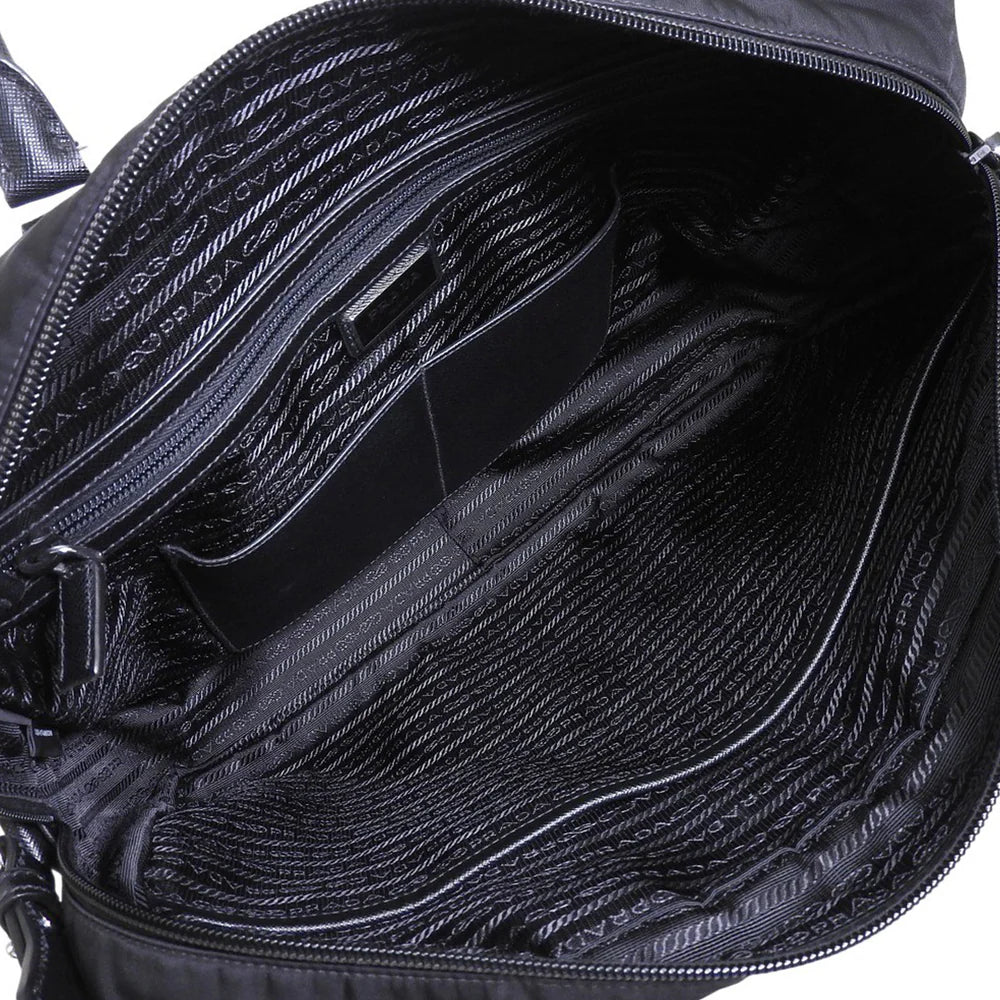 2WAYビジネスバッグ ナイロン サフィアーノレザー ブラック