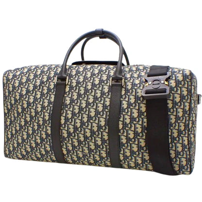 ディオール オブリーク ジャカード ランゴ 50 キャンバス ネイビー ベージュ 2WAY ショルダー 肩掛け 旅行 トラベル