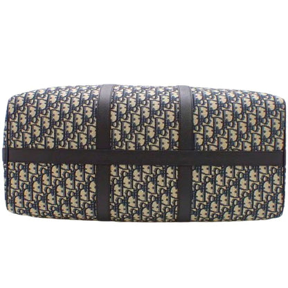 ディオール オブリーク ジャカード ランゴ 50 キャンバス ネイビー ベージュ 2WAY ショルダー 肩掛け 旅行 トラベル