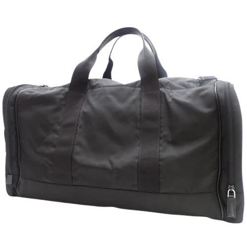 トライアングルロゴ ボストンバッグ ナイロン ブラック 2WAY ショルダー トラベルバッグ