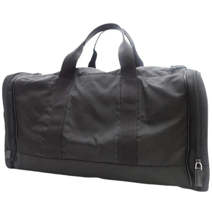 トライアングルロゴ ボストンバッグ ナイロン ブラック 2WAY ショルダー トラベルバッグ