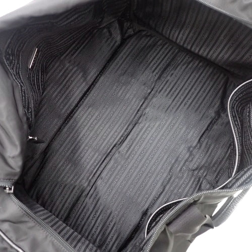 トライアングルロゴ ボストンバッグ ナイロン ブラック 2WAY ショルダー トラベルバッグ