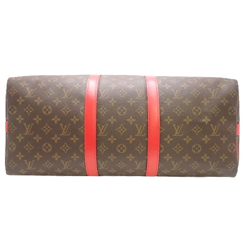 モノグラム キーポル・バンドリエール 50 モノグラムキャンバス ブラウン レッド M44740 2WAY ショルダー 肩掛け トラベル 旅行バッグ