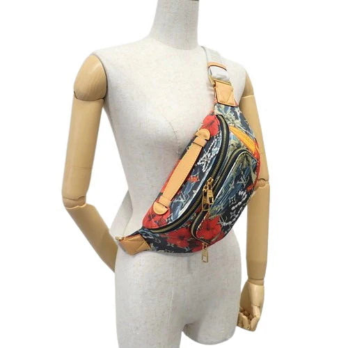 サーフィン・モノグラム ラッシュ・バムバッグ サーフィンモノグラムキャンバス ブラック レッド マルチカラー M24992 ボディバッグ ウエストポーチ ショルダー