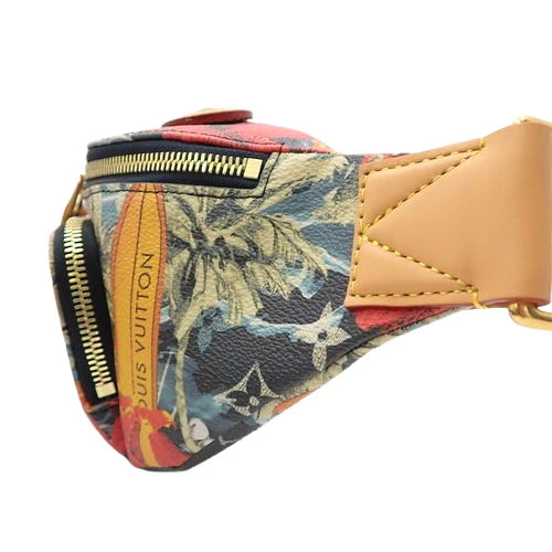 サーフィン・モノグラム ラッシュ・バムバッグ サーフィンモノグラムキャンバス ブラック レッド マルチカラー M24992 ボディバッグ ウエストポーチ ショルダー