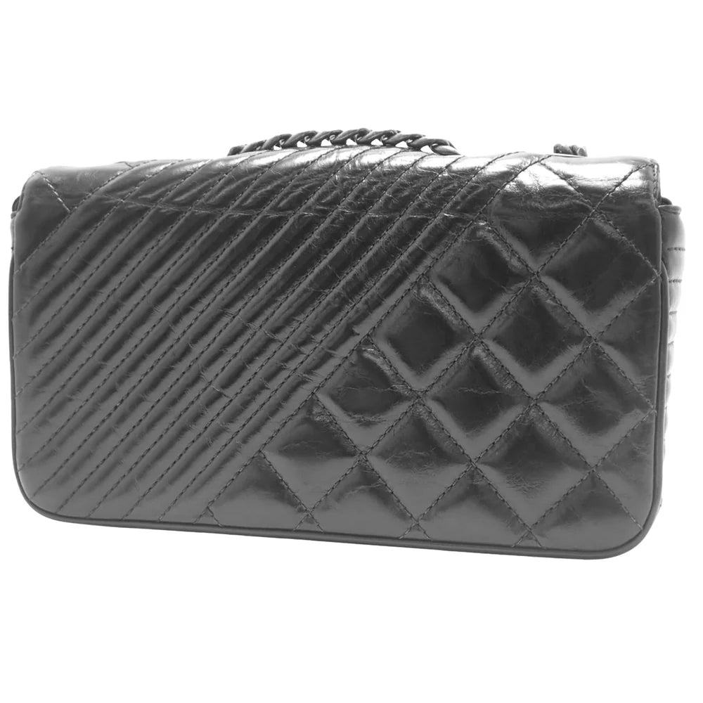 ココボーイ ココマーク チェーンショルダーバッグ レザー ブラック