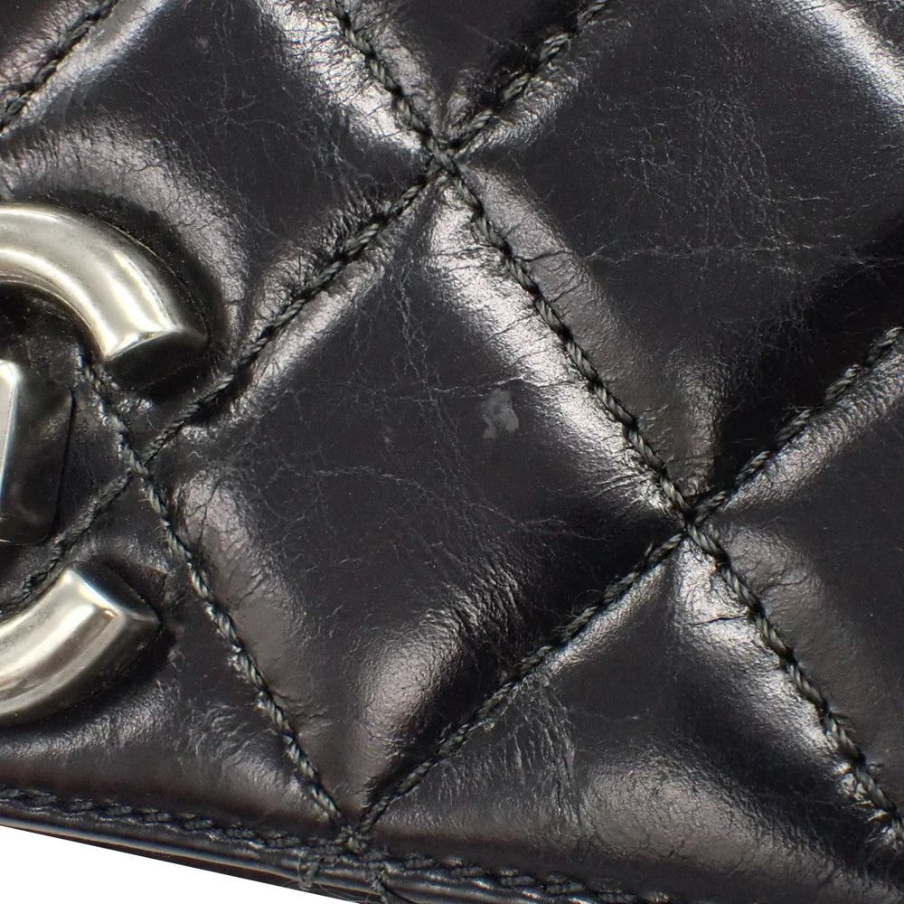 ココボーイ ココマーク チェーンショルダーバッグ レザー ブラック