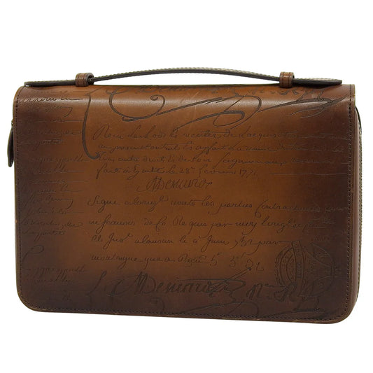 カリグラフィ イタウバ ワイド スクリット ヴェネチア カーフ レザー ブラウン