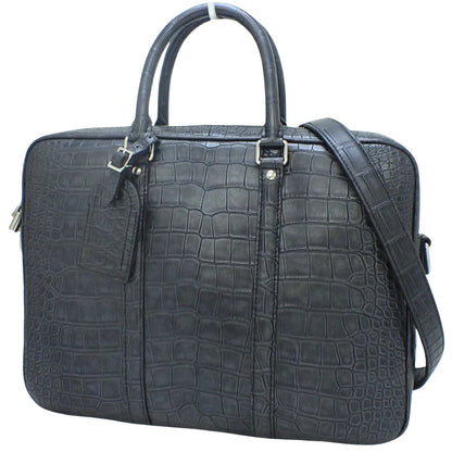 PDV PM ポルト ドキュマン クロコダイル ネイビー N97576