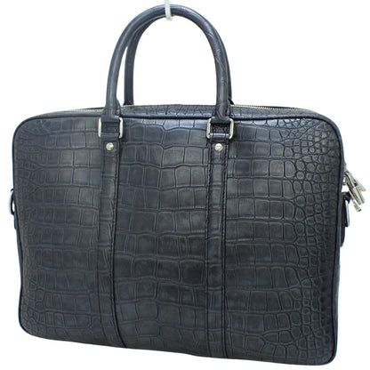 PDV PM ポルト ドキュマン クロコダイル ネイビー N97576