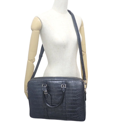 PDV PM ポルト ドキュマン クロコダイル ネイビー N97576