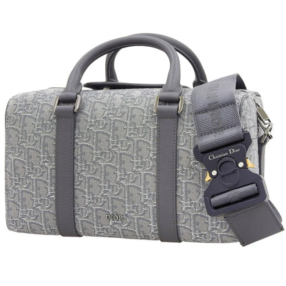 ディオール オブリーク ジャカード ランゴ26 レザー キャンバス グレー