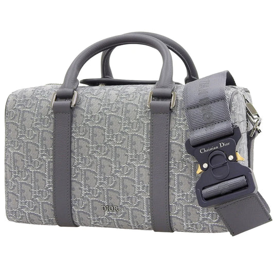 ディオール オブリーク ジャカード ランゴ26 レザー キャンバス グレー