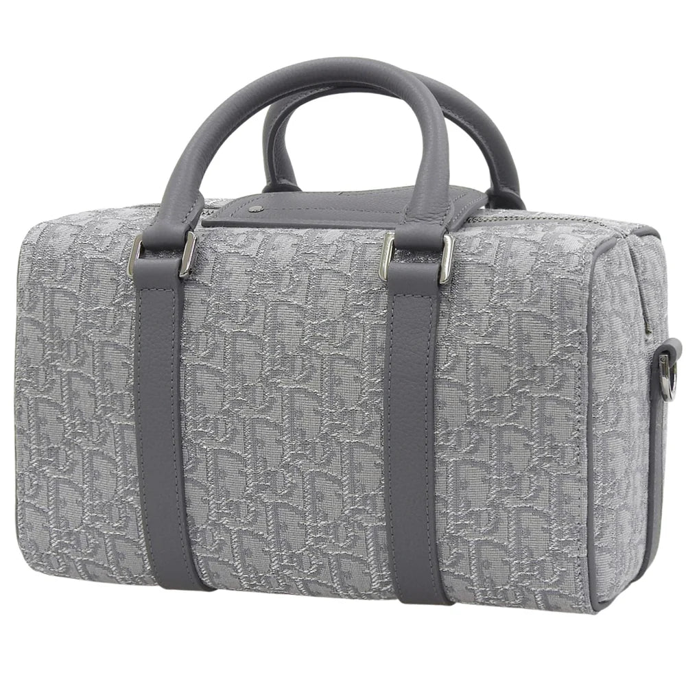 ディオール オブリーク ジャカード ランゴ26 レザー キャンバス グレー