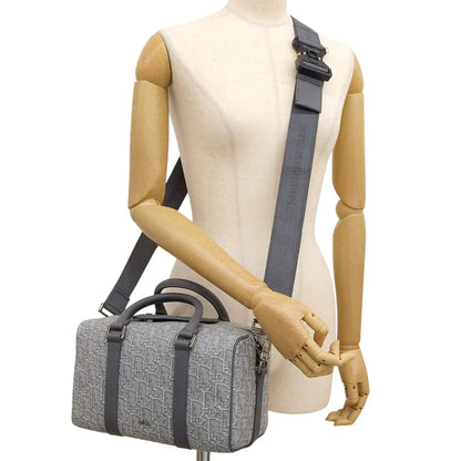 ディオール オブリーク ジャカード ランゴ26 レザー キャンバス グレー