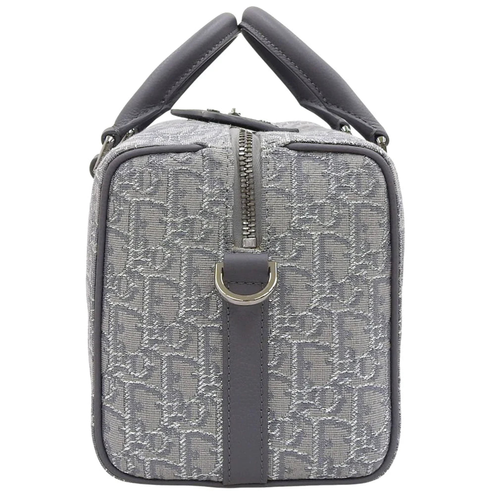 ディオール オブリーク ジャカード ランゴ26 レザー キャンバス グレー