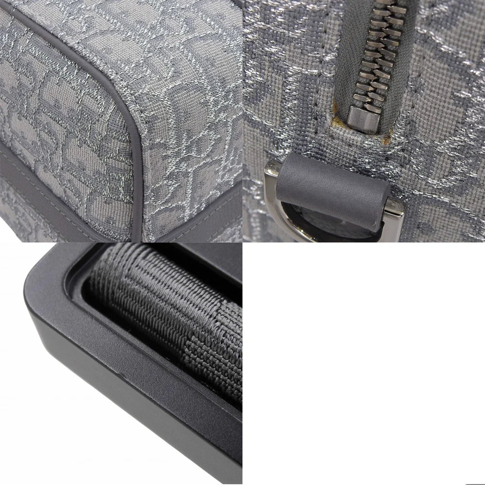 ディオール オブリーク ジャカード ランゴ26 レザー キャンバス グレー