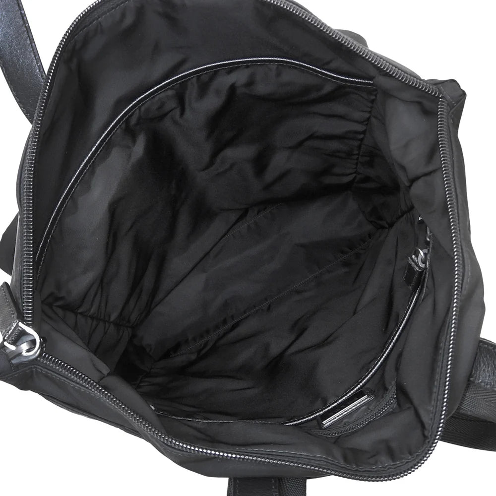 Re-Nylon 2way ショッピングバッグ ナイロン サフィアーノレザー ネロ 2VG053