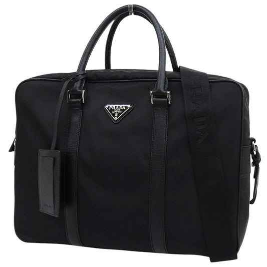 2WAYビジネスバッグ ナイロン サフィアーノレザー ブラック