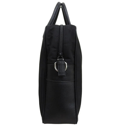 2WAYビジネスバッグ ナイロン サフィアーノレザー ブラック