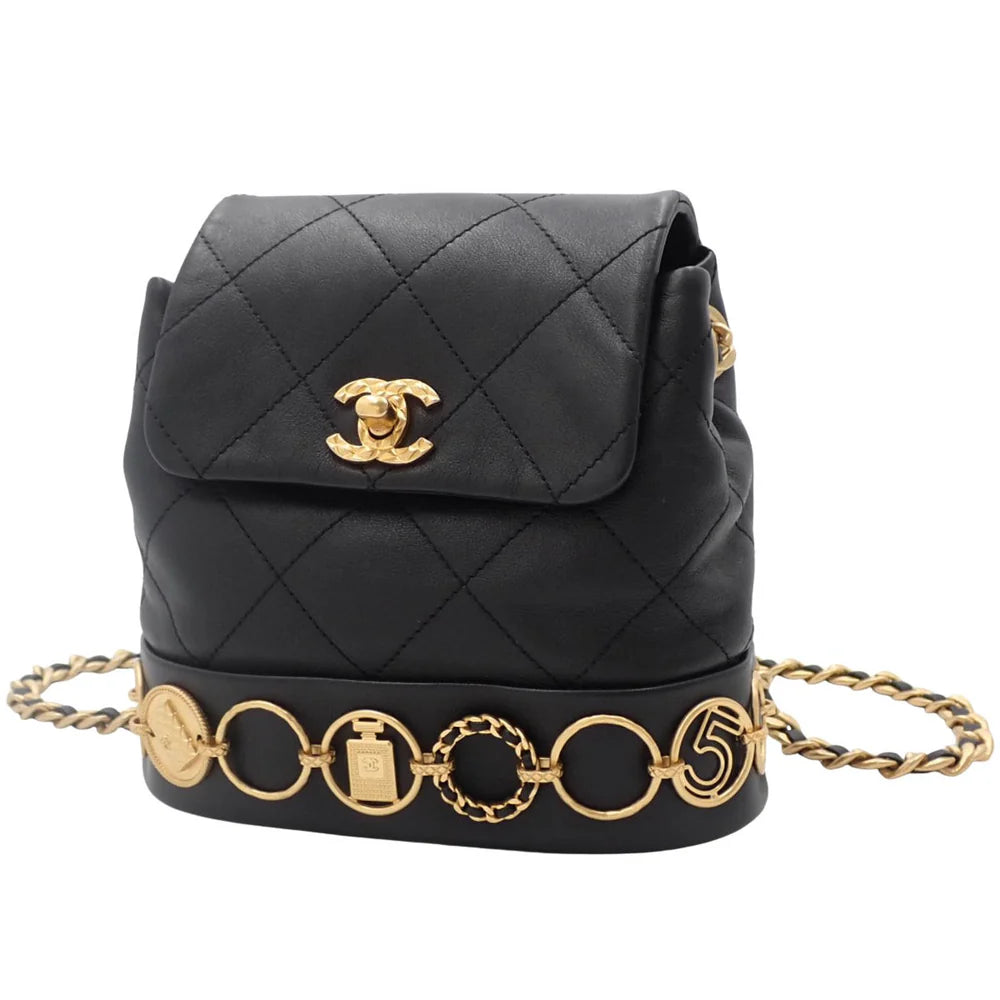 マトラッセ ココマーク スモールリュック ラムスキン ブラック AS4275