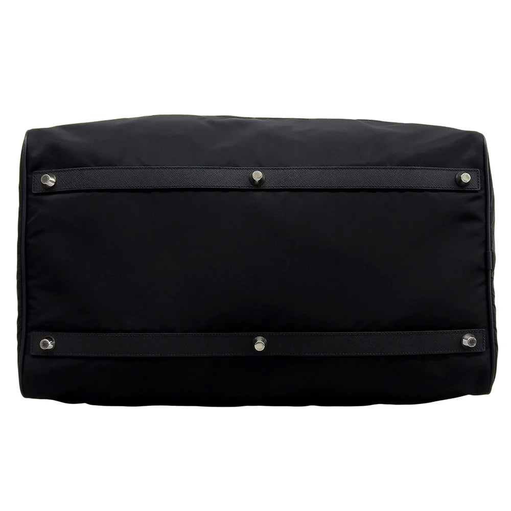 ロゴプレート ボストンバッグ ナイロン サフィアーノレザー NERO ネロ 2VC033