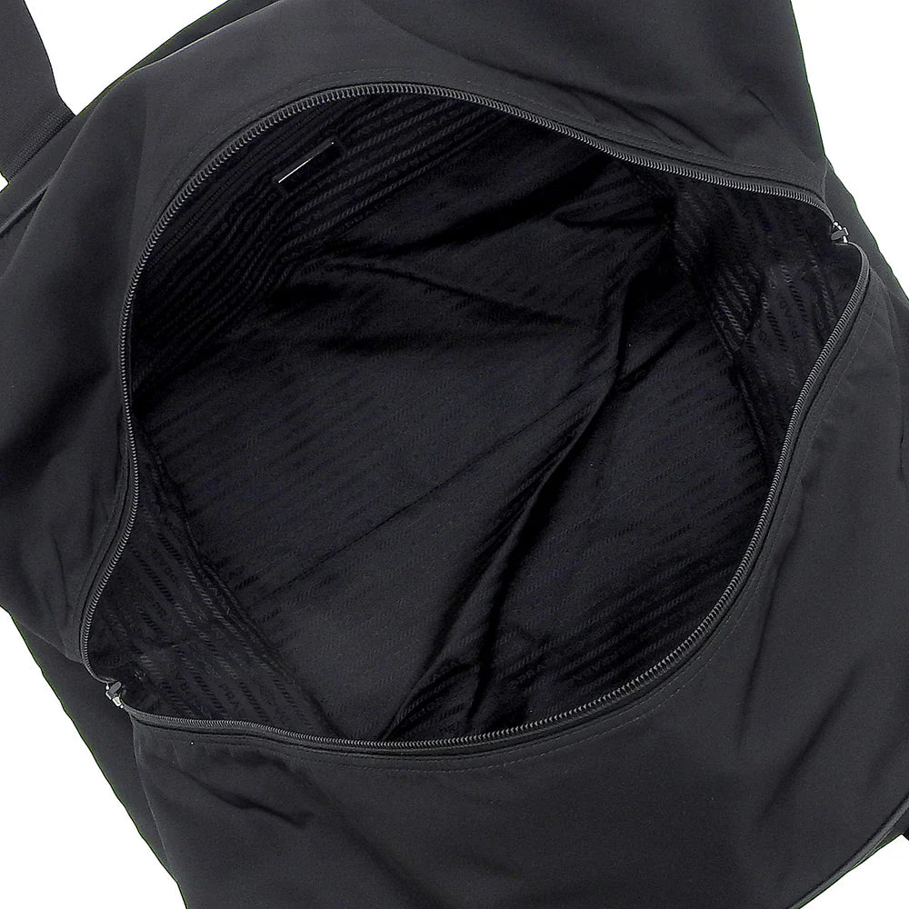 ロゴプレート ボストンバッグ ナイロン サフィアーノレザー NERO ネロ 2VC033