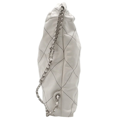 シャネル22 ラージバックパック レザー ホワイト ブラック AS3313