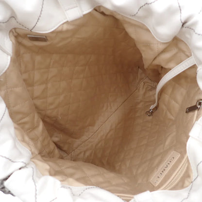 シャネル22 ラージバックパック レザー ホワイト ブラック AS3313