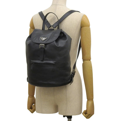 三角ロゴ リュックサック ソフトカーフレザー NERO ネロ BZ032L