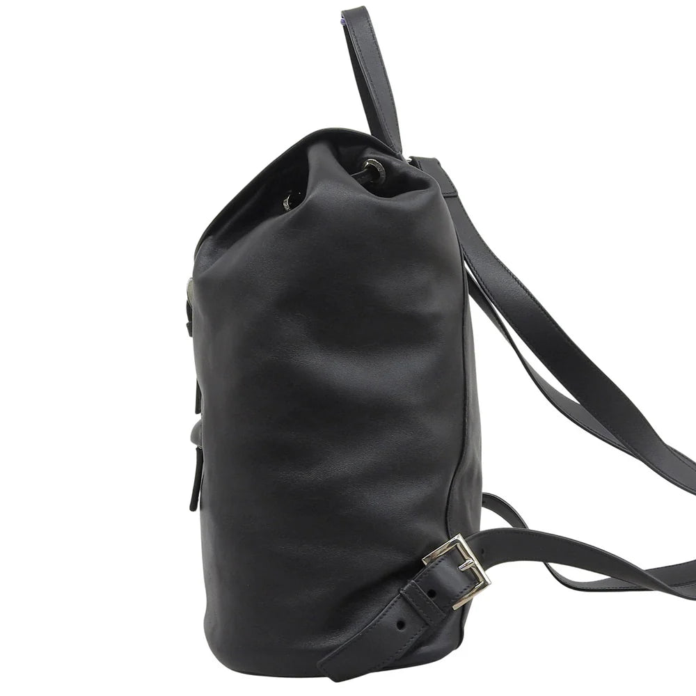 三角ロゴ リュックサック ソフトカーフレザー NERO ネロ BZ032L