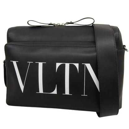 VLTN ロゴ ショルダーバッグ レザー ブラック