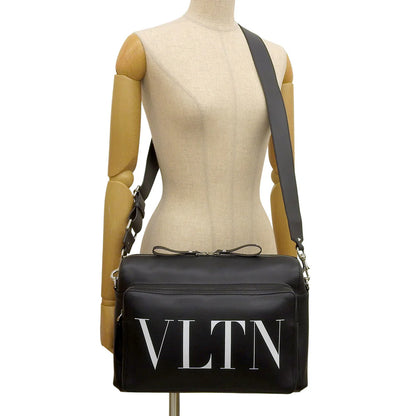 VLTN ロゴ ショルダーバッグ レザー ブラック
