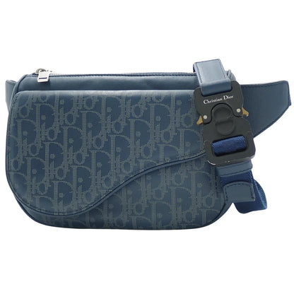 ワールドツアー オブリーク サドルベルトバッグ レザー ブルー ネイビー