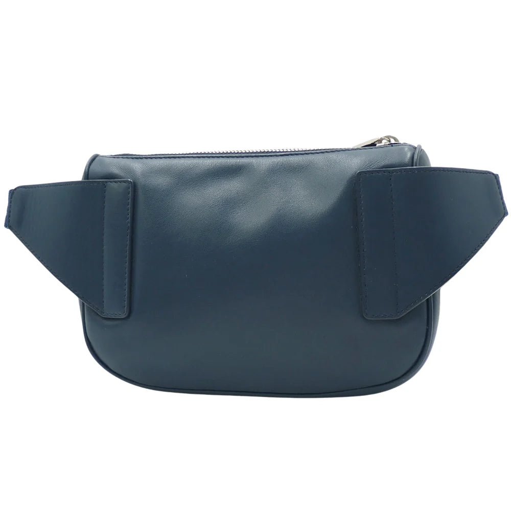 ワールドツアー オブリーク サドルベルトバッグ レザー ブルー ネイビー