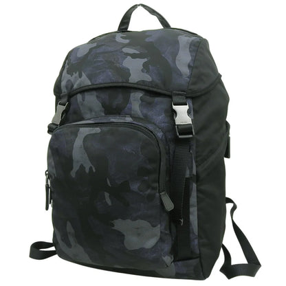カモフラージュ リュックサック ナイロン レザー ブラック 2VZ135