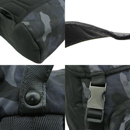 カモフラージュ リュックサック ナイロン レザー ブラック 2VZ135