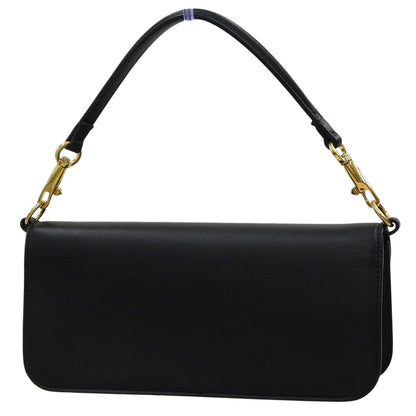 Vロゴ ショルダーバッグ レザー ブラック