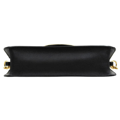 Vロゴ ショルダーバッグ レザー ブラック