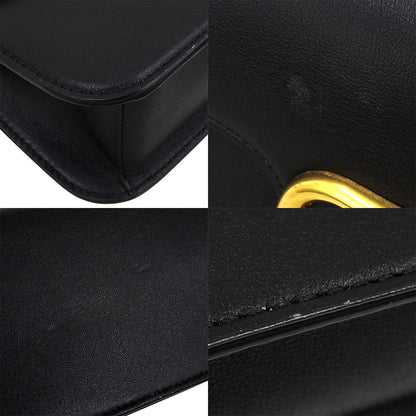 Vロゴ ショルダーバッグ レザー ブラック