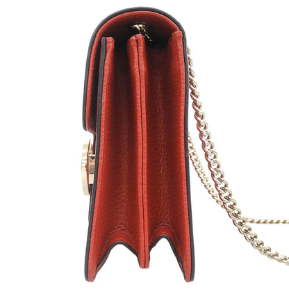 インターロッキングG チェーンショルダーバッグ レザー レッド 510304