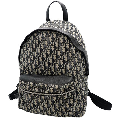 ディオール オブリーク ジャカード Rider バックパック キャンバス カーフ ベージュ ブラック 1VOBA088YKY