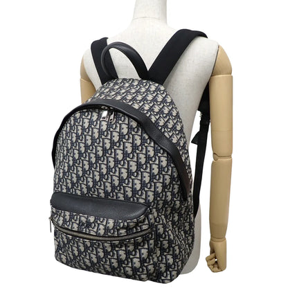 ディオール オブリーク ジャカード Rider バックパック キャンバス カーフ ベージュ ブラック 1VOBA088YKY