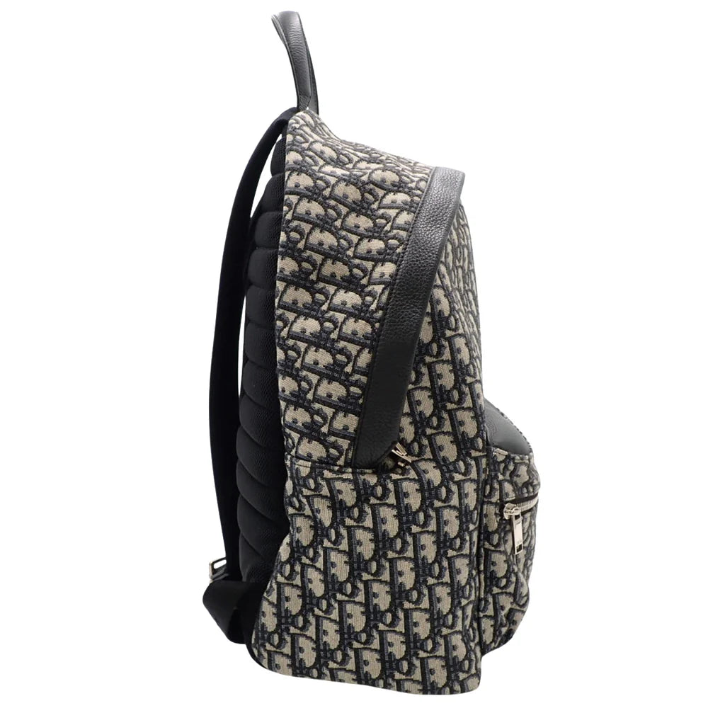 ディオール オブリーク ジャカード Rider バックパック キャンバス カーフ ベージュ ブラック 1VOBA088YKY