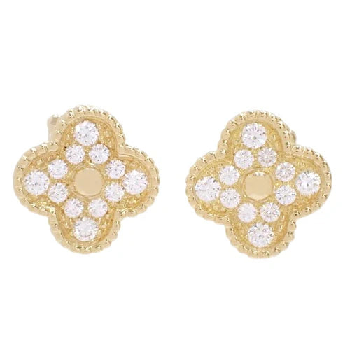 ヴィンテージ アルハンブラ イヤリング ダイヤモンド イエローゴールド K18YG アクセサリー ジュエリー ダイヤモンド