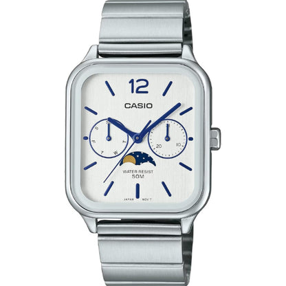 [カシオ] CASIO スタンダード ムーンフェイズ Moon phase アナログ メンズ 腕時計 MTP-M305D-7AV メタルバンド シルバー 海外モデル [並行輸入品]