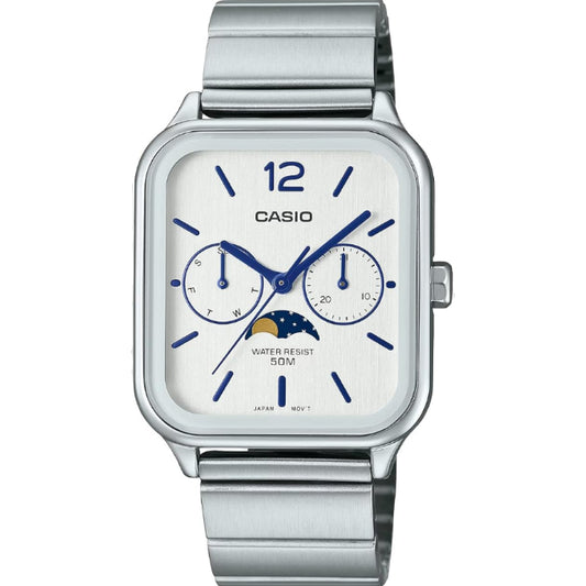 [カシオ] CASIO スタンダード ムーンフェイズ Moon phase アナログ メンズ 腕時計 MTP-M305D-7AV メタルバンド シルバー 海外モデル [並行輸入品]