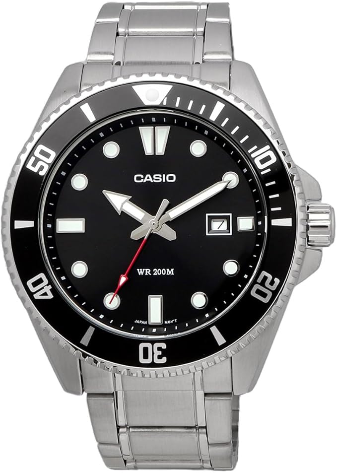 [カシオ] CASIO スタンダード アナログ スポーツ 20気圧防水 腕時計 MDV-107D-1A1V メンズ ブラックベゼル メタルバンド 海外モデル [並行輸入品]