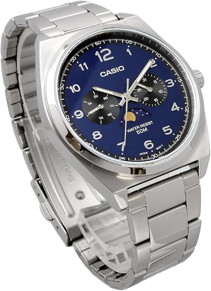 [カシオ] CASIO スタンダード ムーンフェイズ Moon phase アナログ メンズ 腕時計 MTP-M300D-2AV メタルバンド ネイビー 海外モデル [並行輸入品]